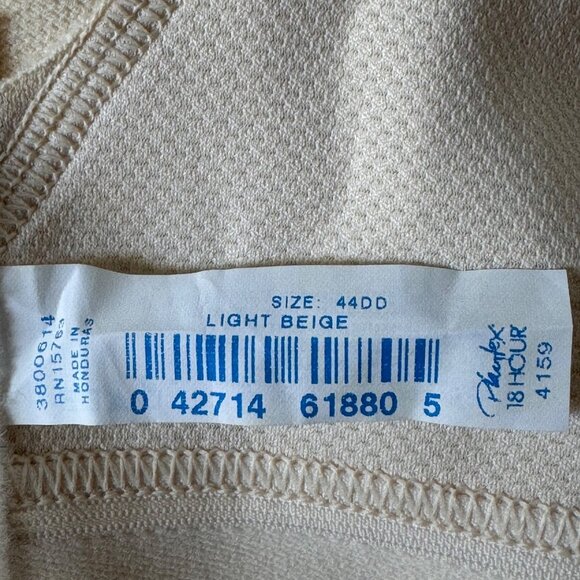 Playtex 18 Hour Wire-Free WF Bra Plus Size 44DD Light Beige Comfort Support New - Picture 2 of 11